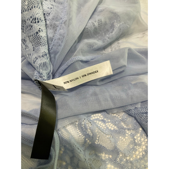 Oh La La Cheri Blue Lace Babydoll Lingerie Set | Size Large | Sheer Nightie Set - Picture 6 of 6